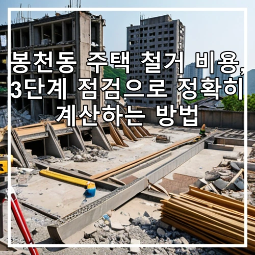 봉천동 주택 철거 비용, 3단계 점검으로 정확히 계산하는 방법