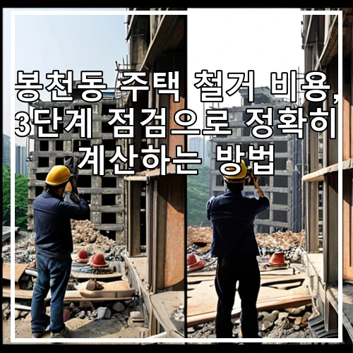 봉천동 주택 철거 비용, 3단계 점검으로 정확히 계산하는 방법