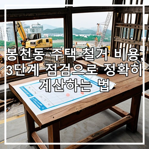 봉천동 주택 철거 비용, 3단계 점검으로 정확히 계산하는 법