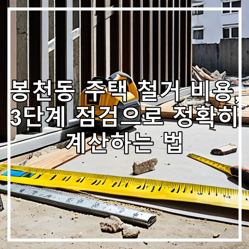 봉천동 주택 철거 비용, 3단계 점검으로 정확히 계산하는 법