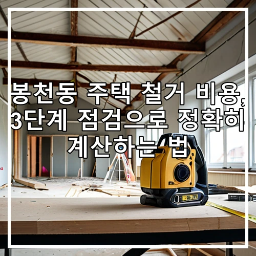 봉천동 주택 철거 비용, 3단계 점검으로 정확히 계산하는 법