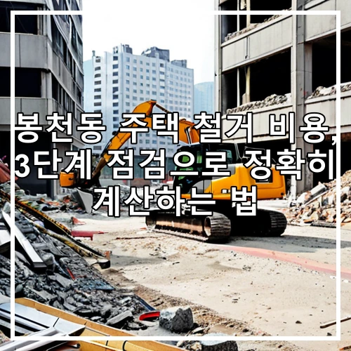 봉천동 주택 철거 비용, 3단계 점검으로 정확히 계산하는 법
