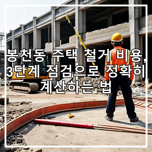 봉천동 주택 철거 비용, 3단계 점검으로 정확히 계산하는 법