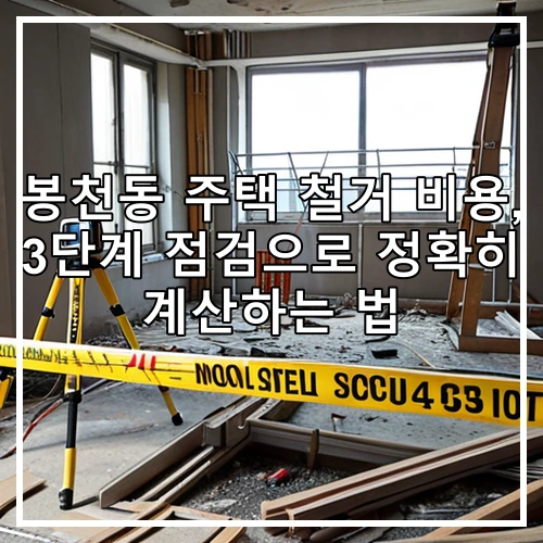 봉천동 주택 철거 비용, 3단계 점검으로 정확히 계산하는 법