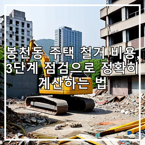 봉천동 주택 철거 비용, 3단계 점검으로 정확히 계산하는 법