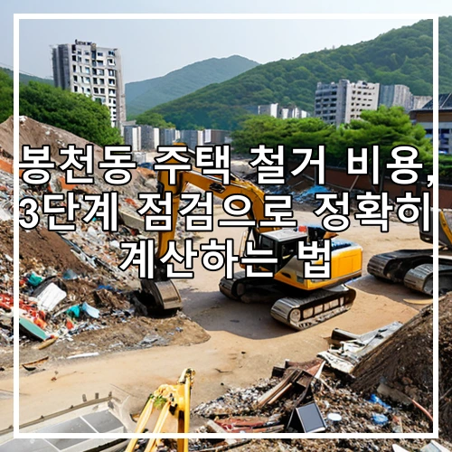 봉천동 주택 철거 비용, 3단계 점검으로 정확히 계산하는 법