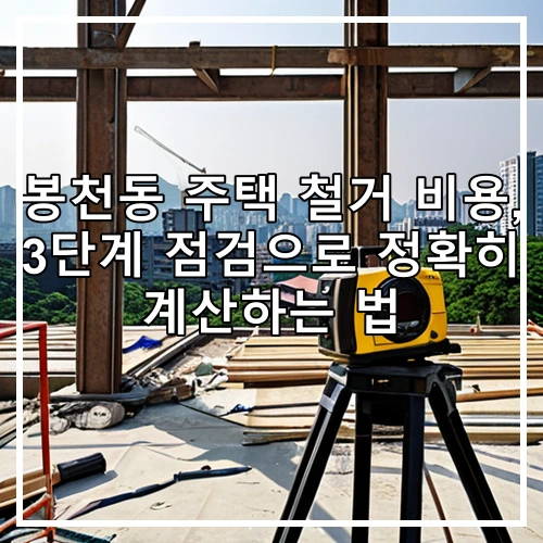 봉천동 주택 철거 비용, 3단계 점검으로 정확히 계산하는 법