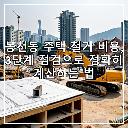 봉천동 주택 철거 비용, 3단계 점검으로 정확히 계산하는 법