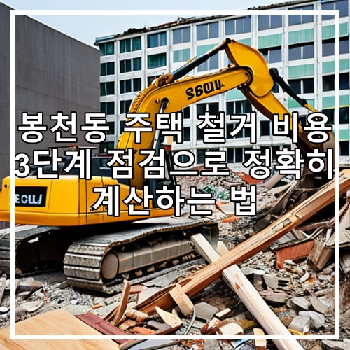 봉천동 주택 철거 비용 3단계 점검으로 정확히 계산하는 법