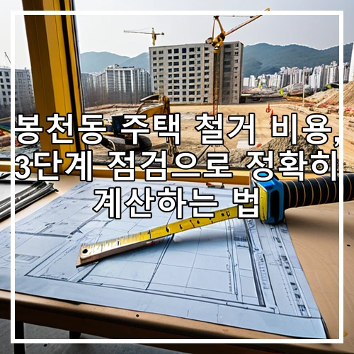 봉천동 주택 철거 비용, 3단계 점검으로 정확히 계산하는 법