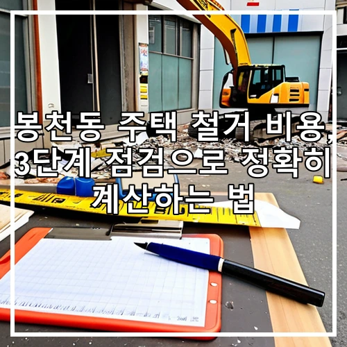 봉천동 주택 철거 비용, 3단계 점검으로 정확히 계산하는 법