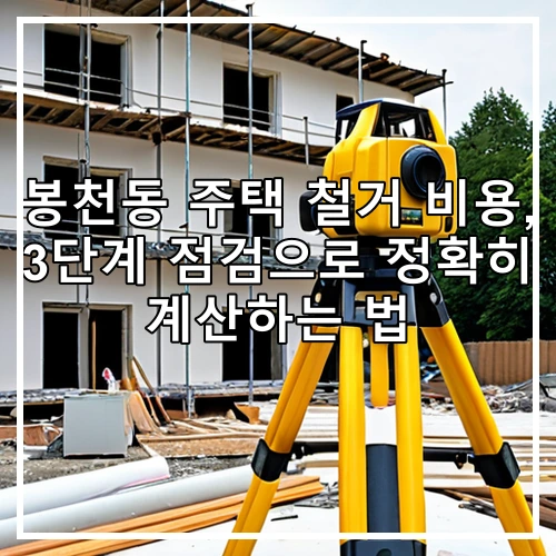 봉천동 주택 철거 비용, 3단계 점검으로 정확히 계산하는 법