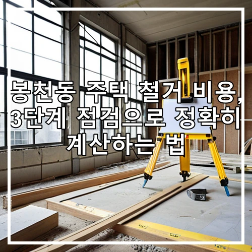 봉천동 주택 철거 비용, 3단계 점검으로 정확히 계산하는 법