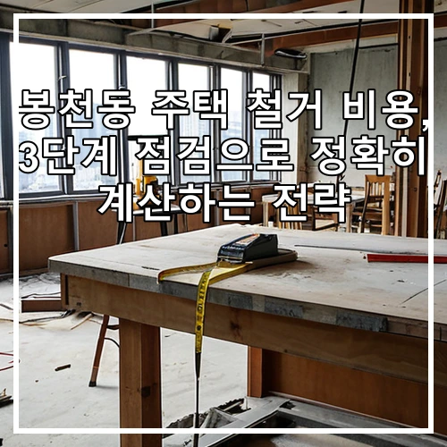 봉천동 주택 철거 비용, 3단계 점검으로 정확히 계산하는 전략
