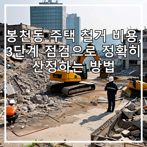 봉천동 주택 철거 비용, 3단계 점검으로 정확히 산정하는 방법