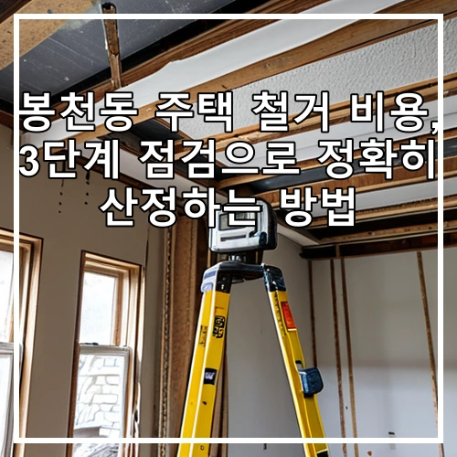 봉천동 주택 철거 비용, 3단계 점검으로 정확히 산정하는 방법