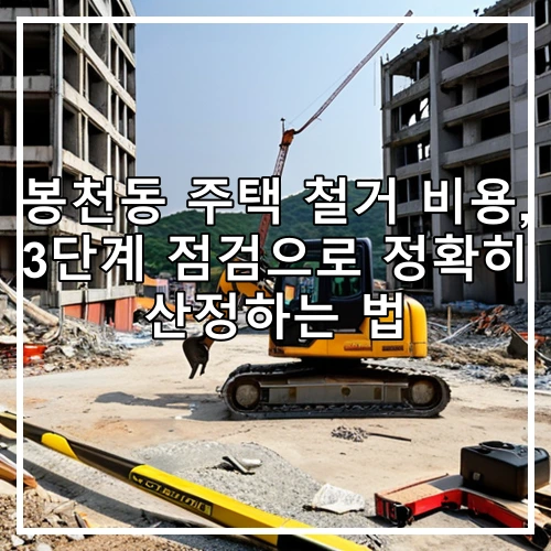 봉천동 주택 철거 비용, 3단계 점검으로 정확히 산정하는 법