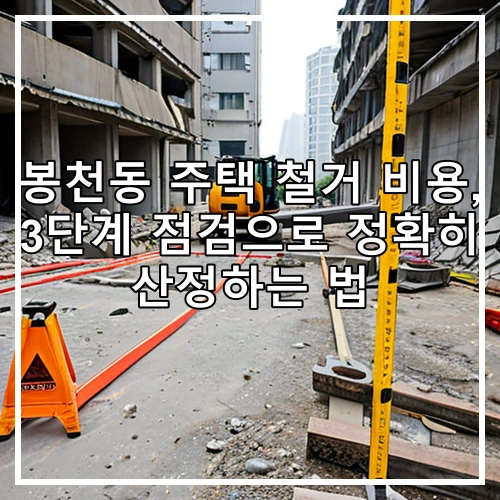 봉천동 주택 철거 비용, 3단계 점검으로 정확히 산정하는 법