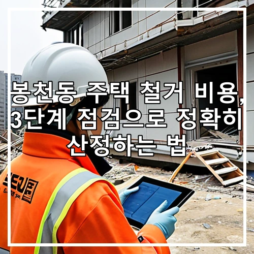봉천동 주택 철거 비용, 3단계 점검으로 정확히 산정하는 법