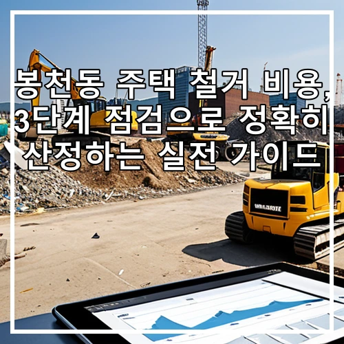 봉천동 주택 철거 비용, 3단계 점검으로 정확히 산정하는 실전 가이드