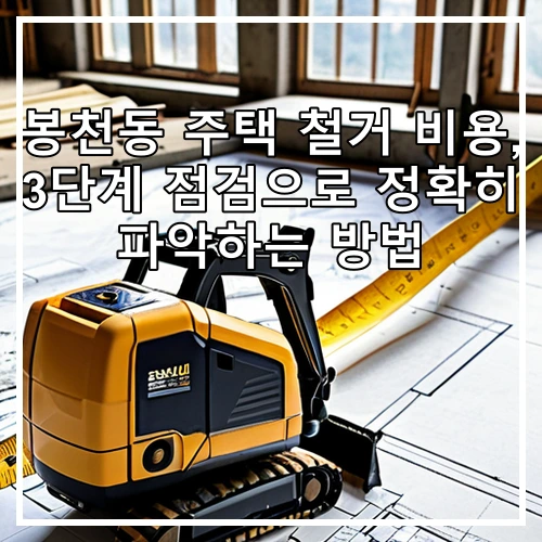 봉천동 주택 철거 비용, 3단계 점검으로 정확히 파악하는 방법