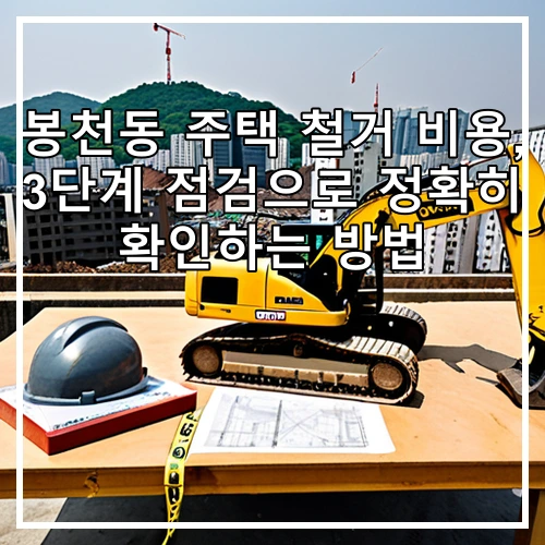 봉천동 주택 철거 비용, 3단계 점검으로 정확히 확인하는 방법