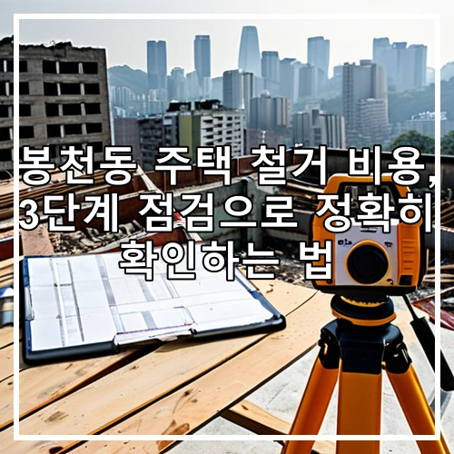 봉천동 주택 철거 비용, 3단계 점검으로 정확히 확인하는 법