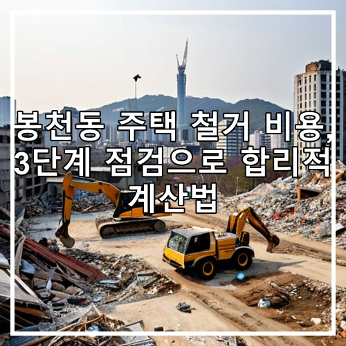 봉천동 주택 철거 비용, 3단계 점검으로 합리적 계산법