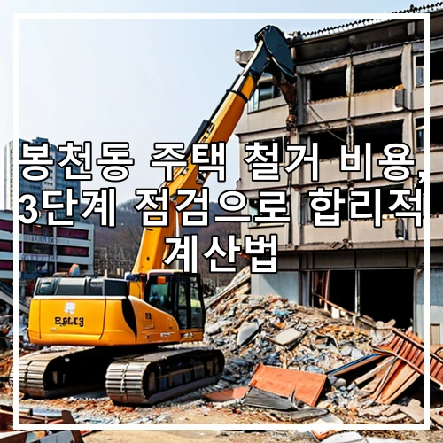 봉천동 주택 철거 비용, 3단계 점검으로 합리적 계산법