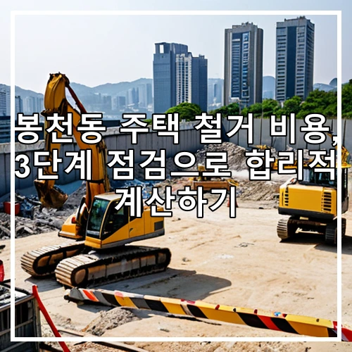 봉천동 주택 철거 비용, 3단계 점검으로 합리적 계산하기