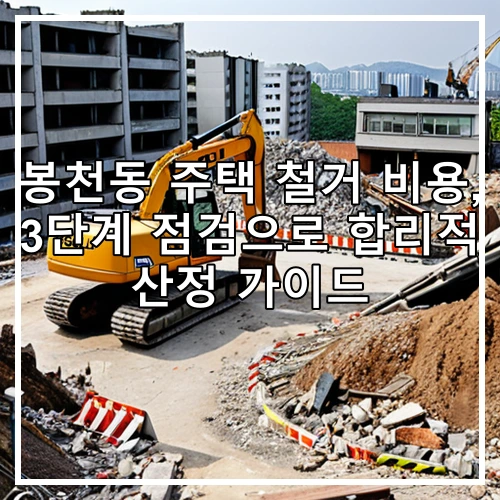 봉천동 주택 철거 비용, 3단계 점검으로 합리적 산정 가이드