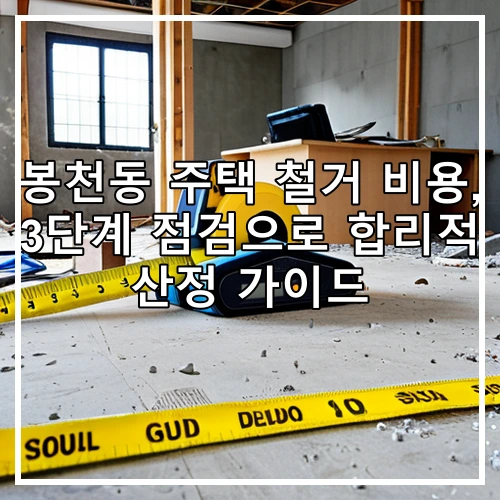 봉천동 주택 철거 비용, 3단계 점검으로 합리적 산정 가이드