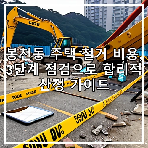봉천동 주택 철거 비용, 3단계 점검으로 합리적 산정 가이드