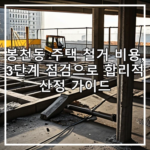 봉천동 주택 철거 비용, 3단계 점검으로 합리적 산정 가이드