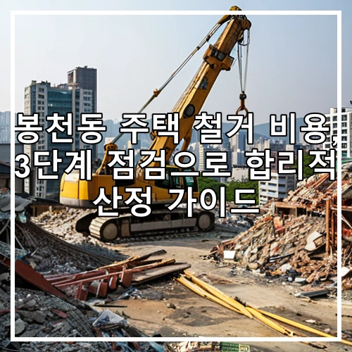 봉천동 주택 철거 비용, 3단계 점검으로 합리적 산정 가이드