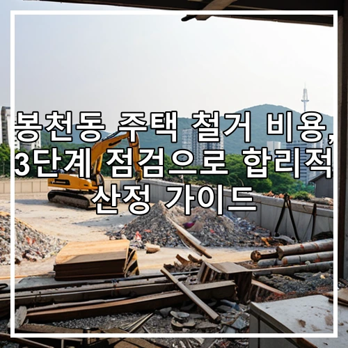 봉천동 주택 철거 비용, 3단계 점검으로 합리적 산정 가이드