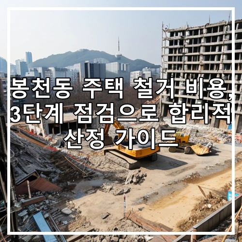 봉천동 주택 철거 비용, 3단계 점검으로 합리적 산정 가이드