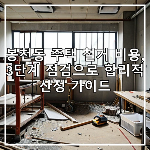 봉천동 주택 철거 비용, 3단계 점검으로 합리적 산정 가이드