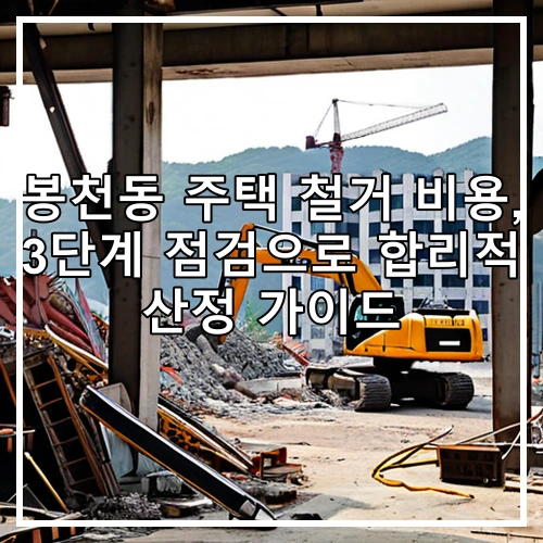 봉천동 주택 철거 비용, 3단계 점검으로 합리적 산정 가이드