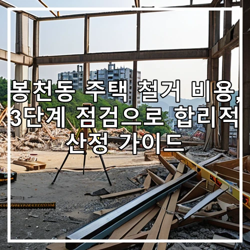 봉천동 주택 철거 비용, 3단계 점검으로 합리적 산정 가이드