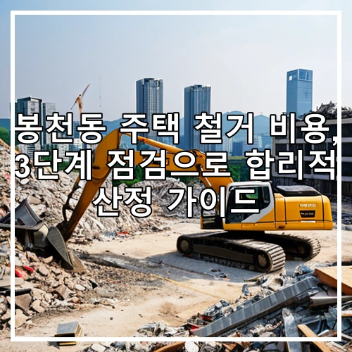 봉천동 주택 철거 비용, 3단계 점검으로 합리적 산정 가이드