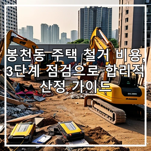 봉천동 주택 철거 비용, 3단계 점검으로 합리적 산정 가이드