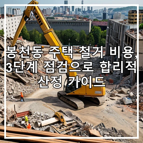 봉천동 주택 철거 비용, 3단계 점검으로 합리적 산정 가이드