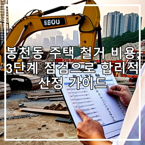 봉천동 주택 철거 비용, 3단계 점검으로 합리적 산정 가이드