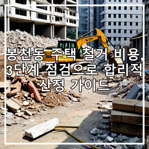 봉천동 주택 철거 비용, 3단계 점검으로 합리적 산정 가이드