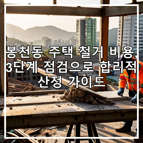 봉천동 주택 철거 비용, 3단계 점검으로 합리적 산정 가이드