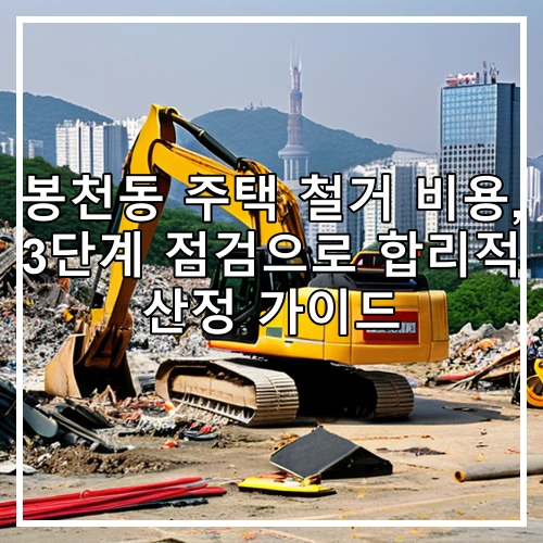 봉천동 주택 철거 비용, 3단계 점검으로 합리적 산정 가이드