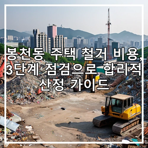 봉천동 주택 철거 비용, 3단계 점검으로 합리적 산정 가이드