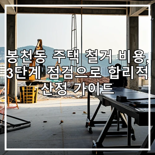 봉천동 주택 철거 비용, 3단계 점검으로 합리적 산정 가이드
