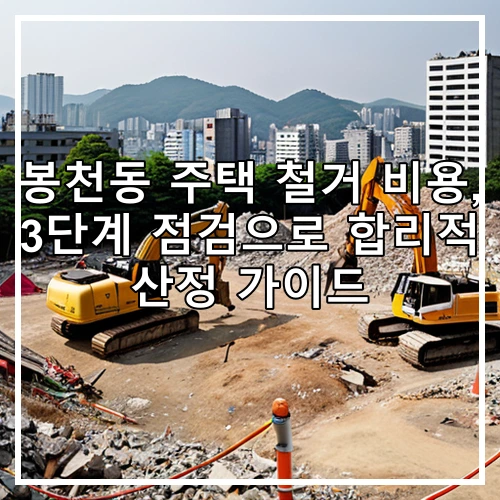 봉천동 주택 철거 비용, 3단계 점검으로 합리적 산정 가이드